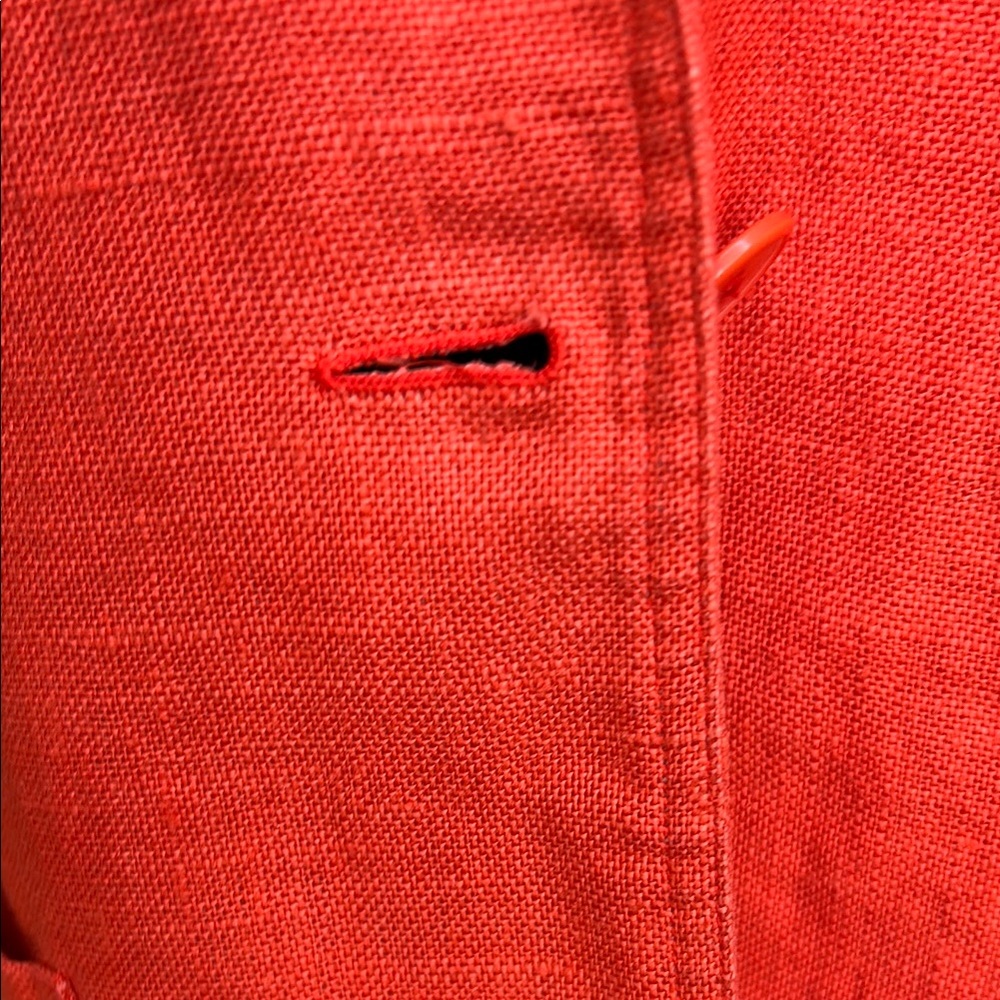 CHAUS LINEN Women's Orange button front Blazer - Picture 11 of 13
